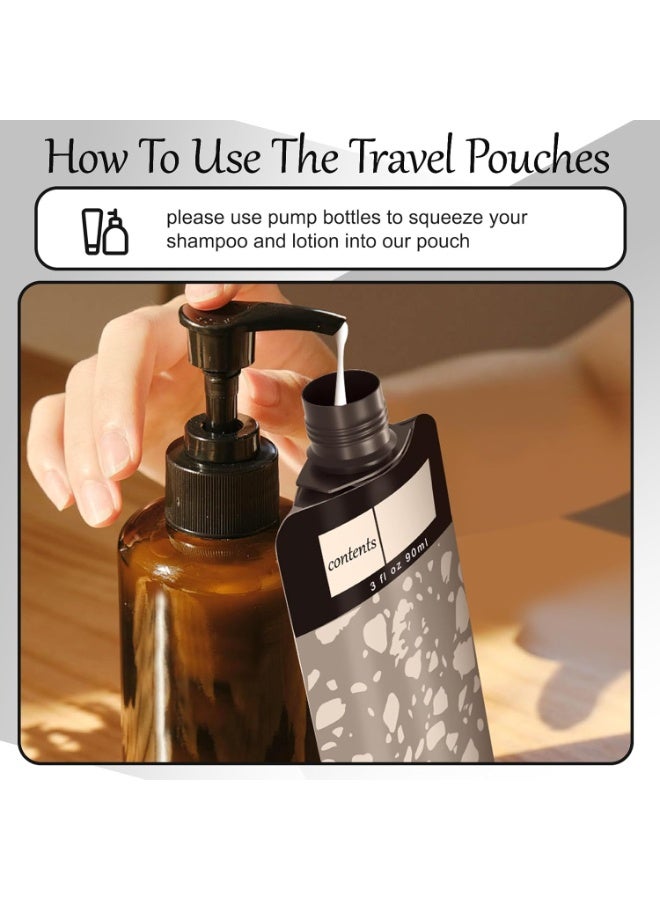 Bukela 18 Pack Travel Pouches for Toiletries, TSA Approved 3oz Travel Size Containers, Leak Proof, Black - Image 2